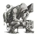 Hacker Being Alone tattoo design idea