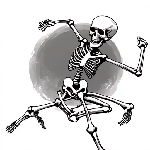 Dancing Skeleton tattoo design idea
