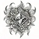 pressure and diamonds tattoo design idea