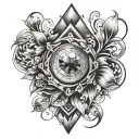 pressure and diamonds tattoo design idea