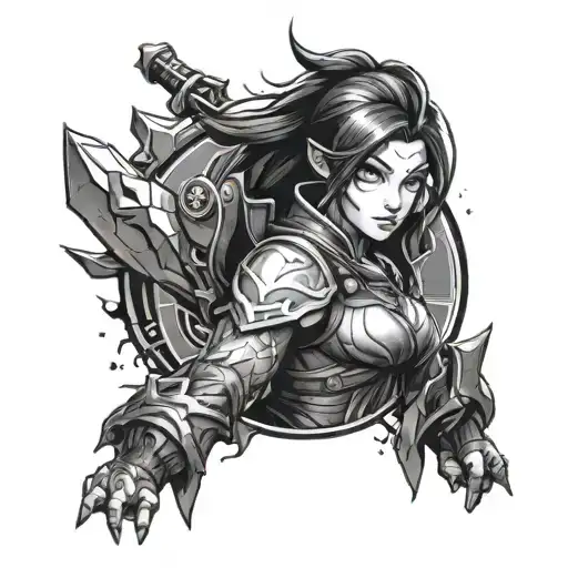 arcane league of legends vi tattoo design idea