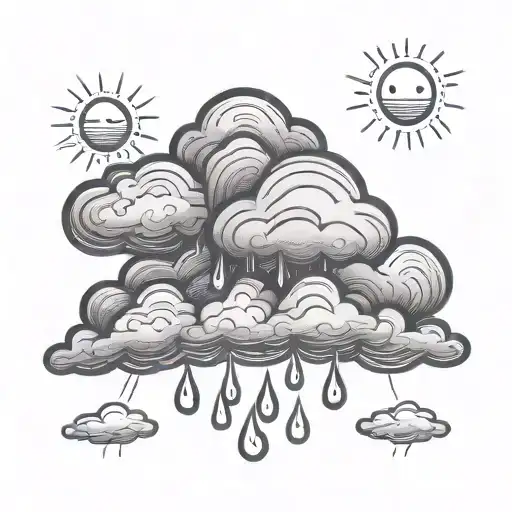rain cloud tiny with a thunderbolt tattoo design idea