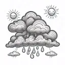 rain cloud tiny with a thunderbolt tattoo design idea