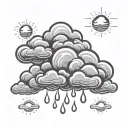 rain cloud tiny with a thunderbolt tattoo design idea