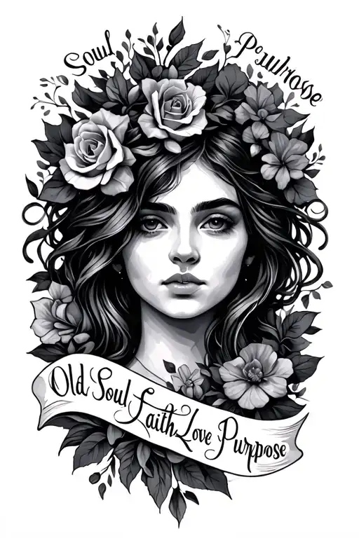 old soul love faith purpose tattoo design idea