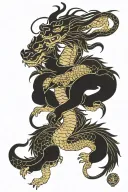 gemini zodiac with dragon wrapped tattoo design idea