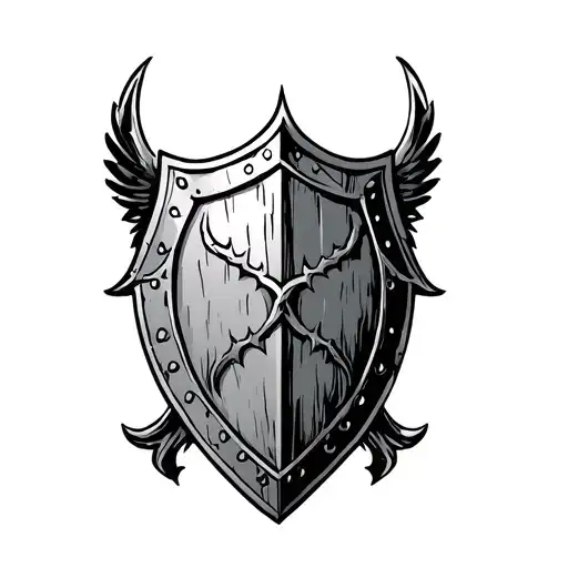 armor of god shield tattoo design idea