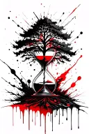 hourglass tree tattoo design idea