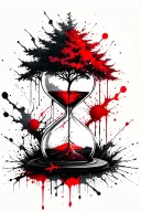 hourglass tree tattoo design idea
