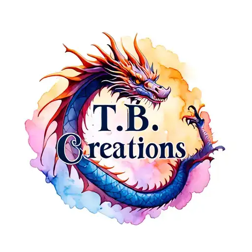 "T.B. Creations" "T.B. Creations" dragon text centered tattoo design idea
