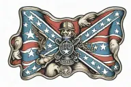 confederate flag nametag tattoo design idea
