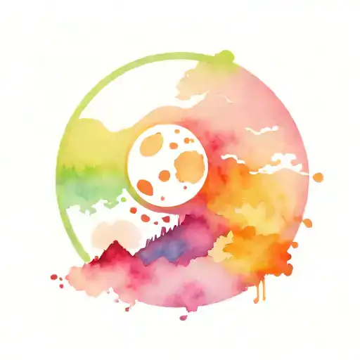 ying yang, kilimanjaro rainbow tattoo design idea