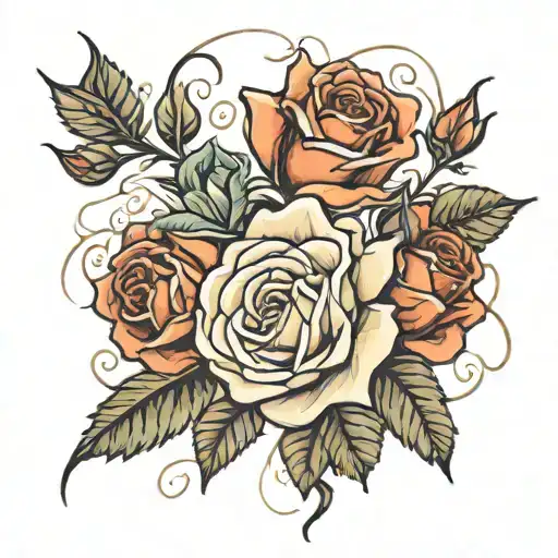 QoS bbc roses growing tattoo design idea