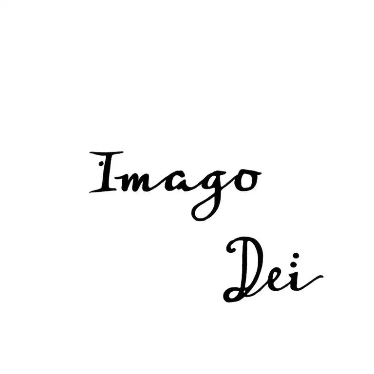 "Imago Dei" small, feminine, godly, dainty tattoo on collarbone tattoo design idea