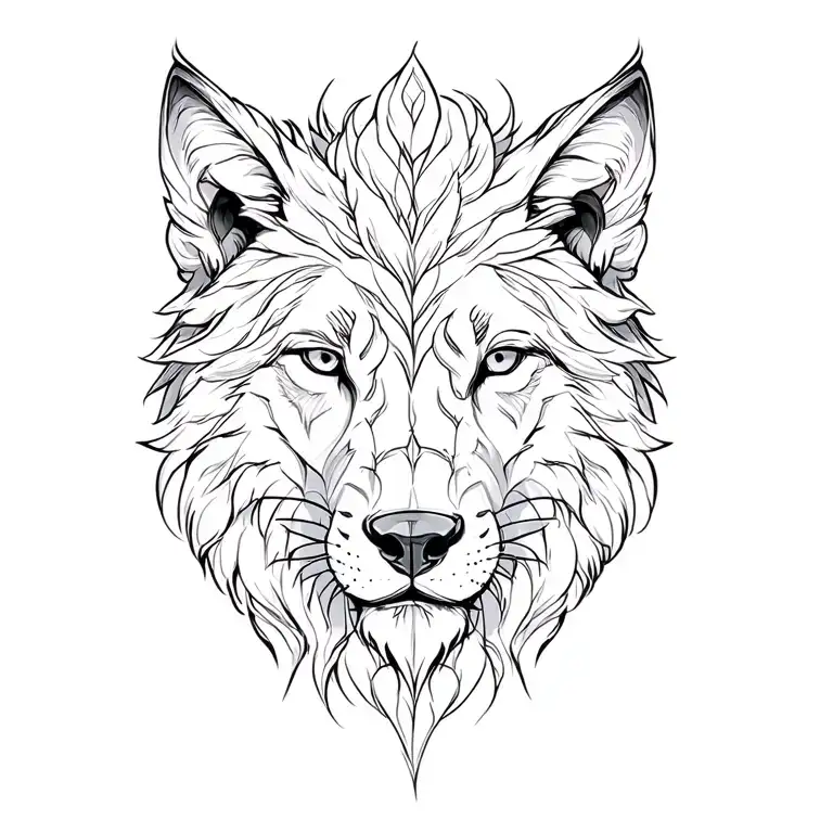 combine a lion with a wolf for a couple zodiac tattoo tattoo design idea