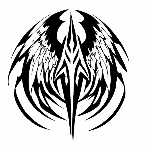 michael archangel cyber sigilism tattoo design idea