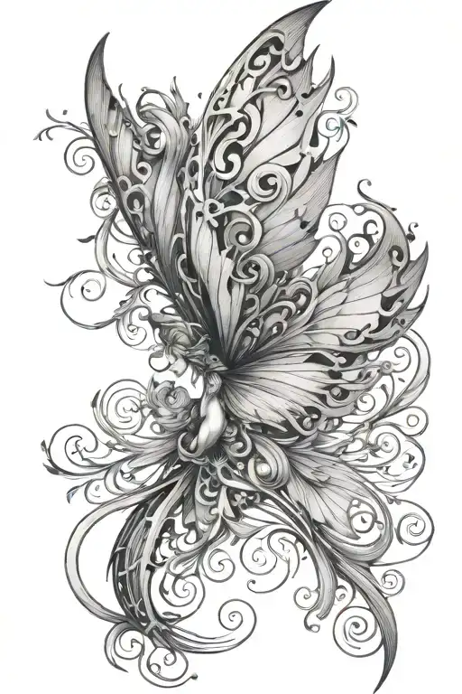 fairy wings tattoo design idea