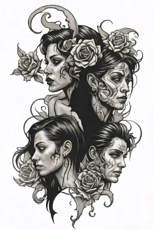 broken family members tattoo design idea