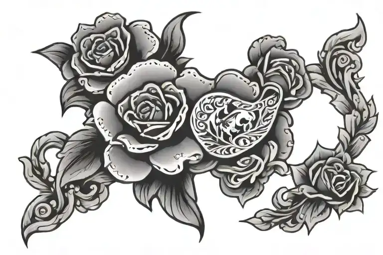 Mexico heritage tattoo with Mexican flag intertwined tattoo design idea