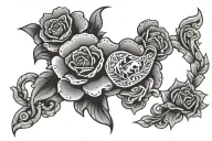 Mexico heritage tattoo with Mexican flag intertwined tattoo design idea