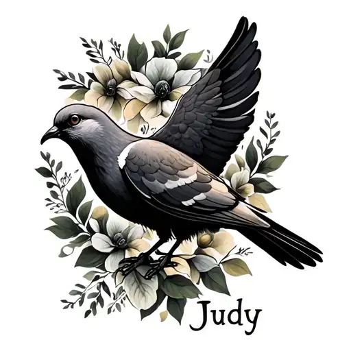 "Judy" peace dove carrying an olive tattoo design idea