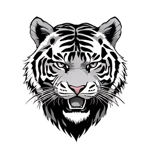 Japanese tiger on chest tattoo tattoo design idea
