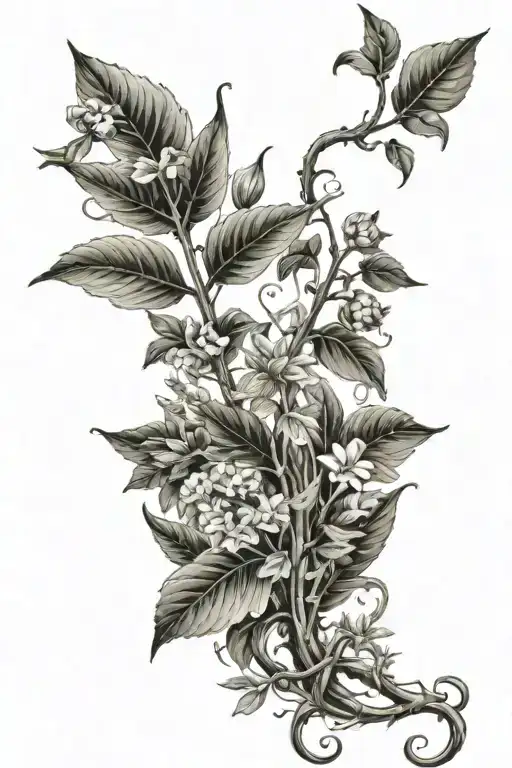 plant growing, prime numbers tattoo design idea