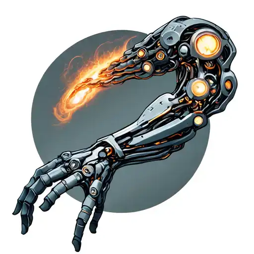 Bio mechanical cybernetic arm tattoo design idea