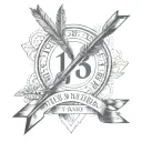 arrow with Roman numerals for 1955 and 2023 tattoo design idea