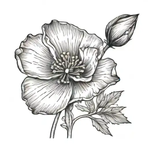 California poppy flower tattoo design idea
