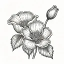 California poppy flower tattoo design idea