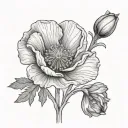 California poppy flower tattoo design idea