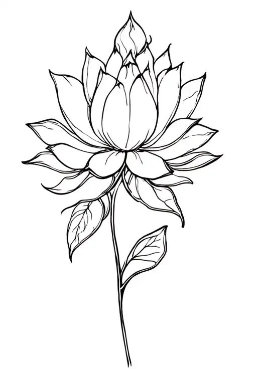 freehand flowy lotus and a hidden date(X.XI.MMXXII) in roman numerals tattoo design idea
