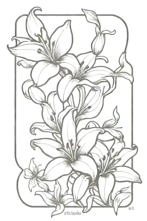 spine tattoo saying "everything happens for a reason" but I want lilies sticking out of it. tattoo design idea