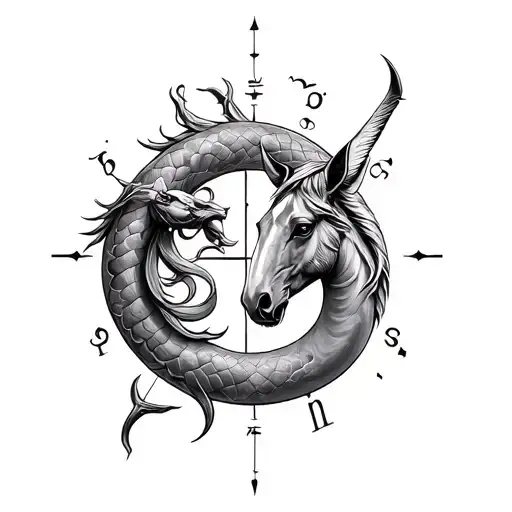 Ophiuchus and Sagittarius combination  tattoo design idea
