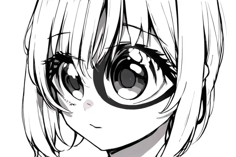 Anime girl whith big eyes tattoo design idea