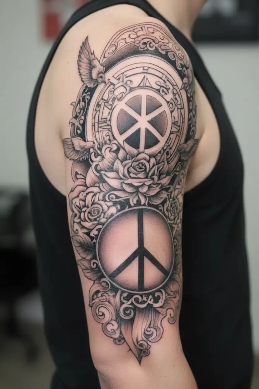 Love, Peace, Karma Inspired tattoo design idea