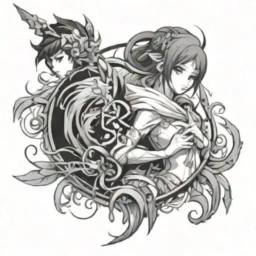 freezing anime tattoo design idea