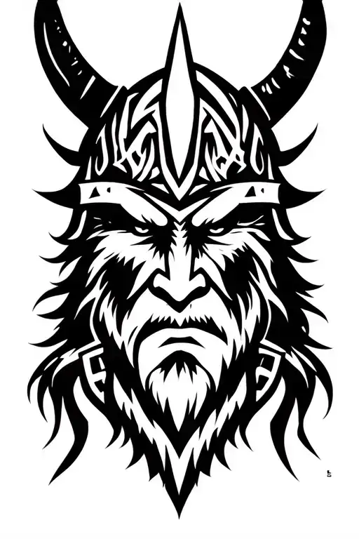 viking berserker head tribal inspired design featuring tattoo design idea
