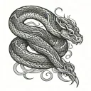 design a winding viper with bold lines outlining its form, then meticulously detail each scale, making them appear espec tattoo design idea