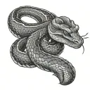 design a winding viper with bold lines outlining its form, then meticulously detail each scale, making them appear espec tattoo design idea