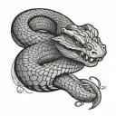 design a winding viper with bold lines outlining its form, then meticulously detail each scale, making them appear espec tattoo design idea