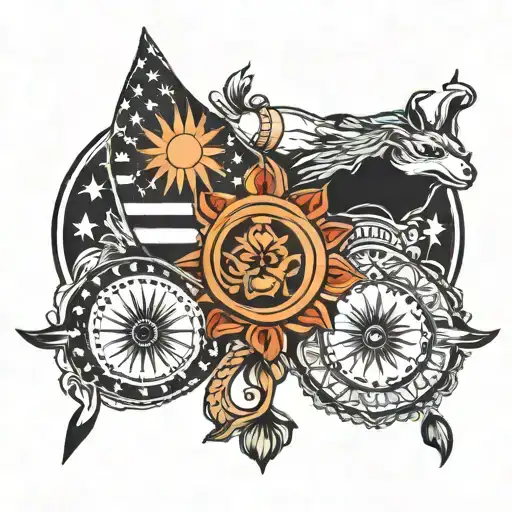usa and india long distance relationship   tattoo design idea