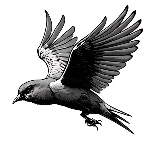common swift bird flying tattoo design idea