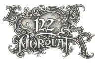 old English text "12.07.2024" tattoo design idea