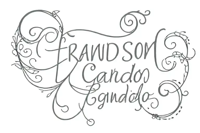grandson name written tattoo design idea