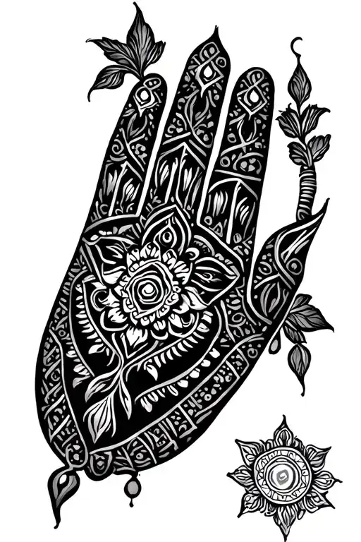 "Irish Gypsy Soul Blood" hamsa hand tattoo design idea