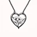heart shaped locket with flower in it tattoo design idea