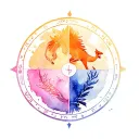 Leo + Libra + Sagittarius sign tattoo design idea