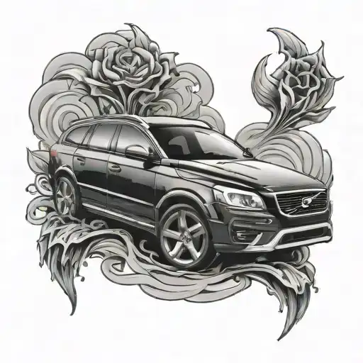 wet Volvo tattoo design idea